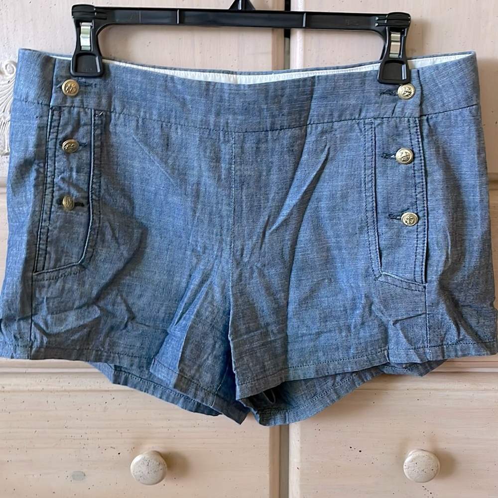 J crew nautical chambray shorts